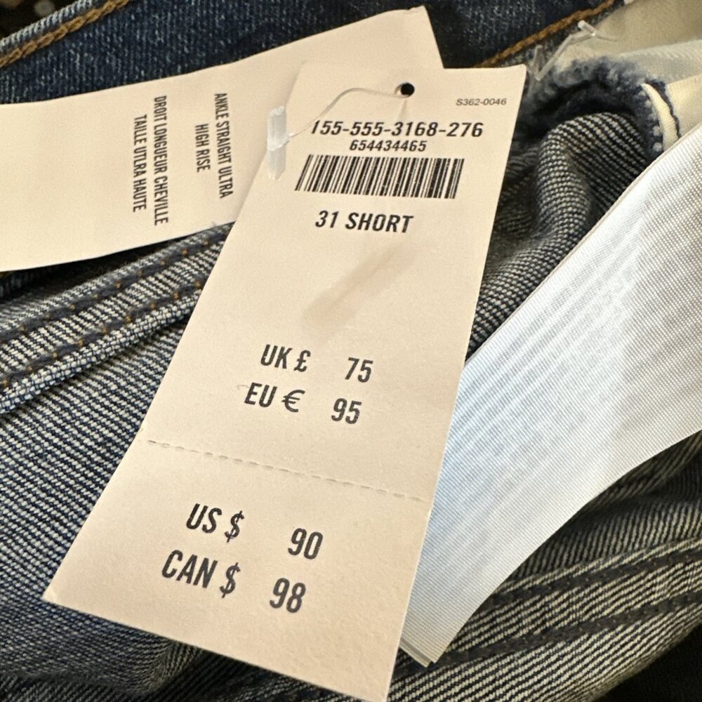 Abercrombie & Fitch Women's Straight Leg Jeans - Deep Indigo Blue Denim - Picture 8 of 10